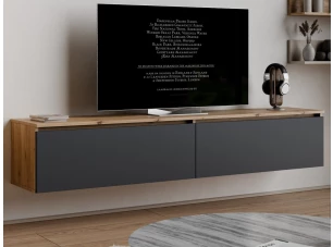 Závěsná TV skříňka Asko Living, 180 cm, dub artisan/antracit