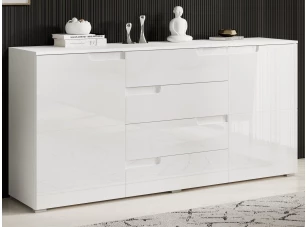 Široká skříňka Spice, lesklá bílá
