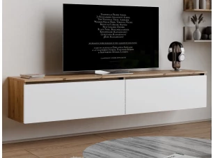 Závěsná TV skříňka Asko Living, 180 cm, dub artisan/bílá