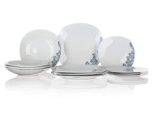 Jídelní servis (12 dílů) Agnes, bílé s květinami