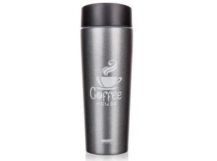 Cestovní termohrnek Coffee 350 ml, šedý