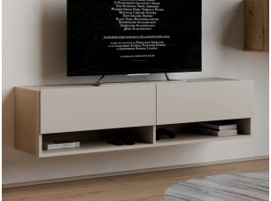 Závěsná TV skříňka Asko Living, 135 cm, béžová kašmír