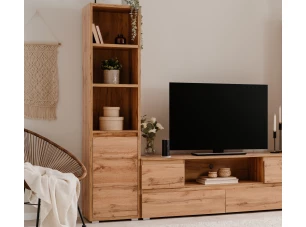 Regál s dvířky Image 45 cm, medový dub