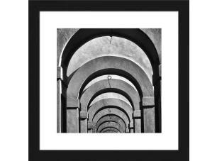 Rámovaný obraz Klenby 20x20 cm, černobílý