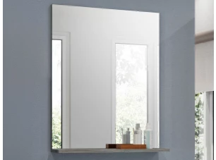 Zrcadlo s odkládací poličkou Scout, šedý dub