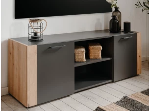 TV stolek Santio 138 cm, dub artisan/antracit