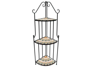 Rohový regál Mosaic, černý/zelený