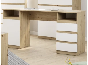 Psací stůl se 3 zásuvkami Carlos, dub artisan/bílá