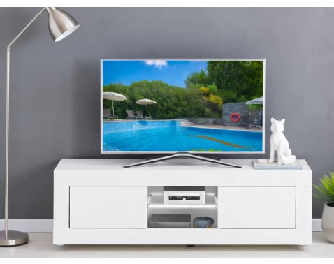 TV stolek s osvětlením Oakland 140 cm, bílý