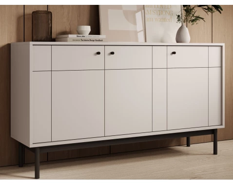 Skříňka 3-dveřová Japandi, 154 cm, béžová kašmír