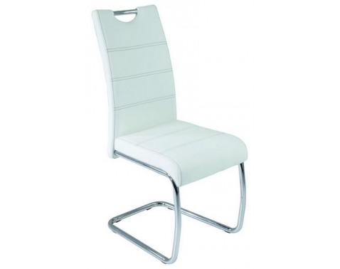 Jídelní židle Flora, bílá ekokůže - Bílá