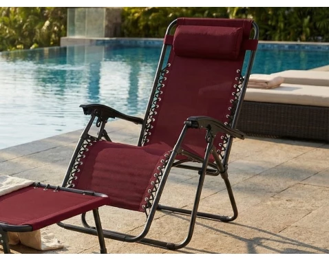 Polohovatelné zahradní křeslo Hannover, červené