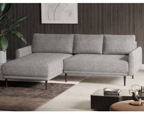 Rohová sedačka Soho, světle šedá strukturovaná látka, levý roh