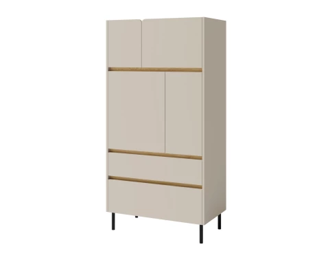 Vysoká komoda Lucky, pískově béžová/olejovaný dub