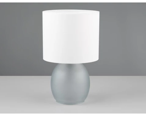 Stolní lampa Vela, šedé sklo