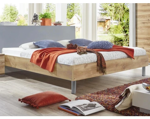 Postel Easy Plus 180x200 cm, dub prkenný, komfortní výška