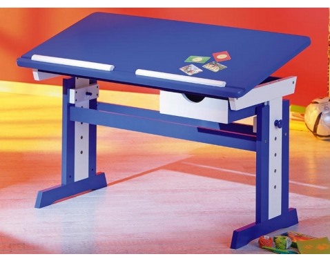 Psací stůl Paco, modrý/bílý - Bílá,Modrá