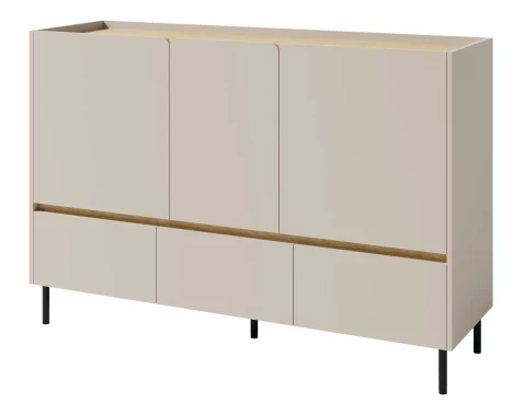 Komoda se zásuvkami Lucky, 150 cm, pískově béžová/olejovaný dub