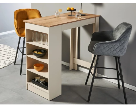 Barový stůl Mojito, béžový kašmír/dub evoke