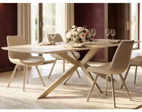 Jídelní stůl Hagen 180x90 cm, imitace béžového travertinu