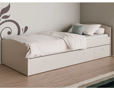 Postel s úložným prostorem Patrik 90x200 cm, béžová kašmír