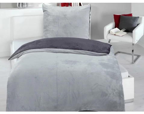 Levně Povlečení Cashmere Touch Wende, stříbrná/antracit