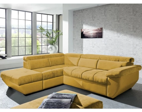 Rohová sedací souprava Speedway, žlutá látka, levý roh