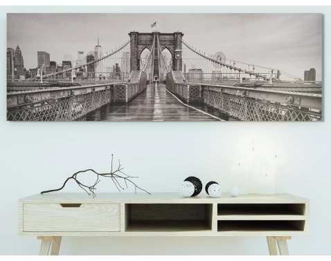 Levně Obraz na plátně Brooklyn Bridge, 150x50 cm