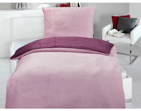 Levně Povlečení Cashmere Touch Wende, růžová/ostružinová