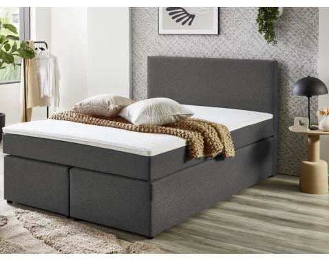 Levně Postel boxspring Aston 120x200 cm, středně šedá látka