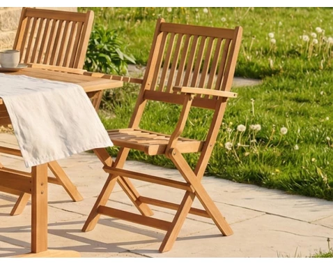 Skládací zahradní křeslo Bogo, tropické dřevo