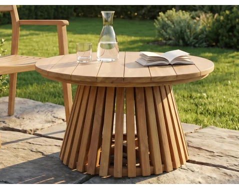 Kulatý zahradní stolek Manado, 70 cm, teak