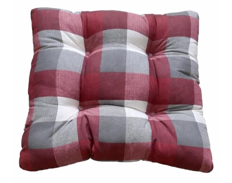 Zahradní polstr Karo 40x40 cm, vínový/šedý