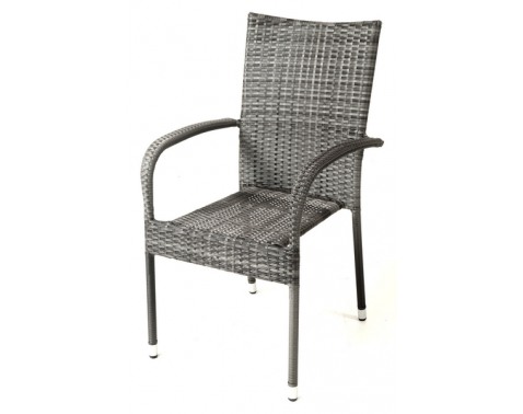 Zahradní židle, polštár: šedý, š/v/h: cca. 63x95x55,5 cm