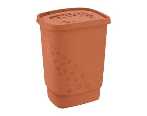 Koš na prádlo Flowers 55 l, terakota