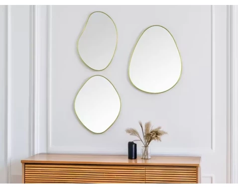 Set nástěnných zrcadel (3 ks) Viola, zlaté