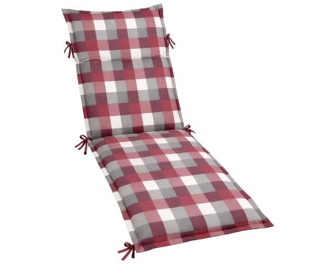 Zahradní polstr na lehátko Karo 60x190 cm, vínový/šedý