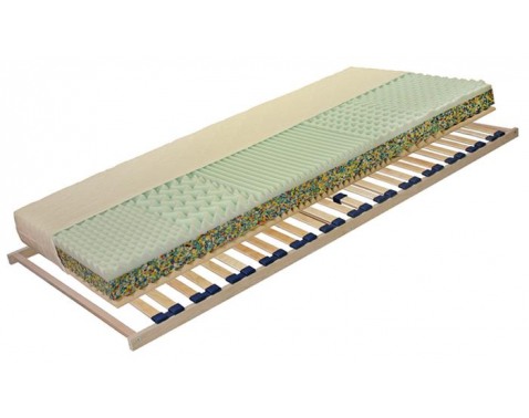 Sendvicová matrace s lam. roštem, rošt: 90x4x200 cm, 26 lamel,