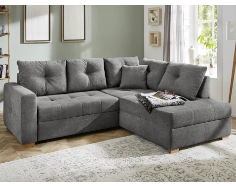 Rohová sedací souprava Heidelberg, šedá látka
