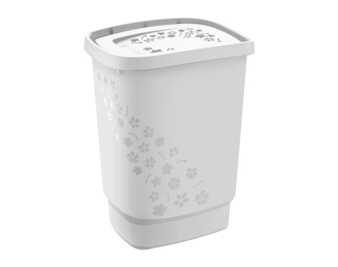 Koš na prádlo Flowers 55 l, bílý