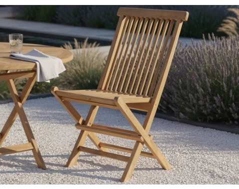Skládací zahradní židle Ciberon, teak