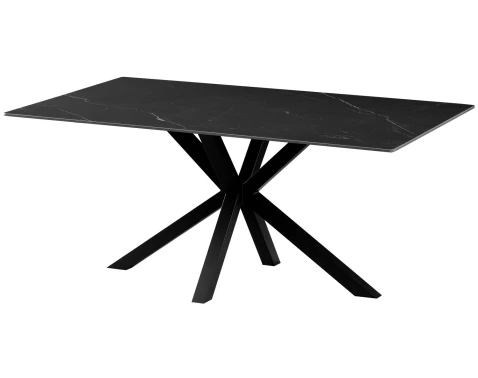 Obdélný jídelní stůl Milo 160x90 cm, černý mramor