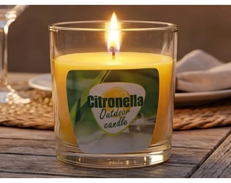 Svíčka proti hmyzu Citronella, žlutá