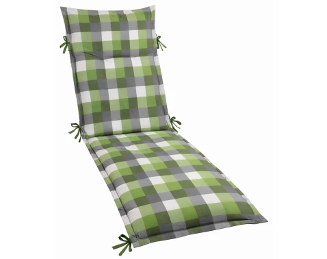 Zahradní polstr na lehátko Karo 60x190 cm, zelený/šedý