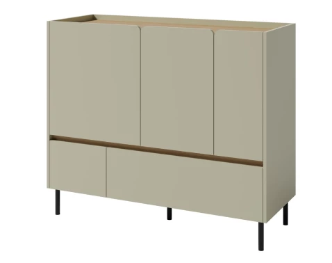 Levně Komoda se zásuvkami Lucky, 120 cm, eukalyptově zelená/baltský dub