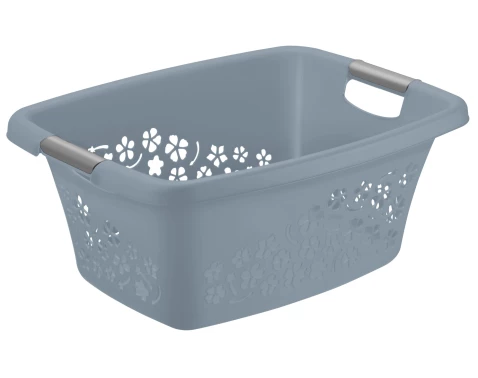 Koš na prádlo Flowers 25 l, šedý