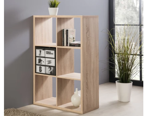 Levně Regál Max, 3x2 přihrádky, dub sonoma