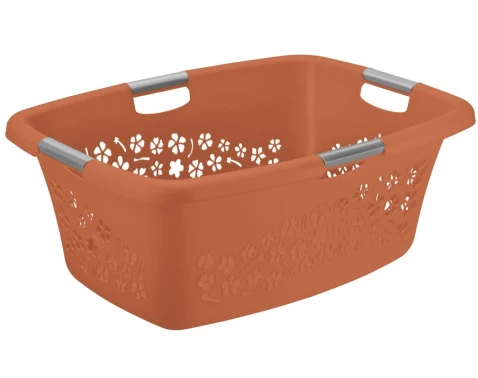 Koš na prádlo Flowers 50 l, terakota