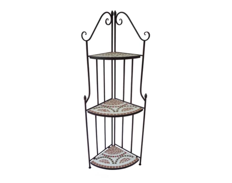 Rohový regál Mosaic, černý/červený