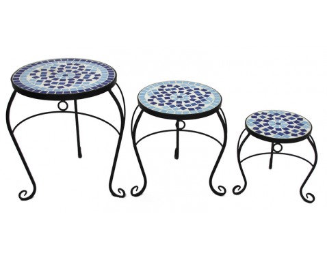 Kulatý stolek pod kvetiny, 3 kusy, 32x32x41 cm/27x27x33 cm/21x21x25 cm